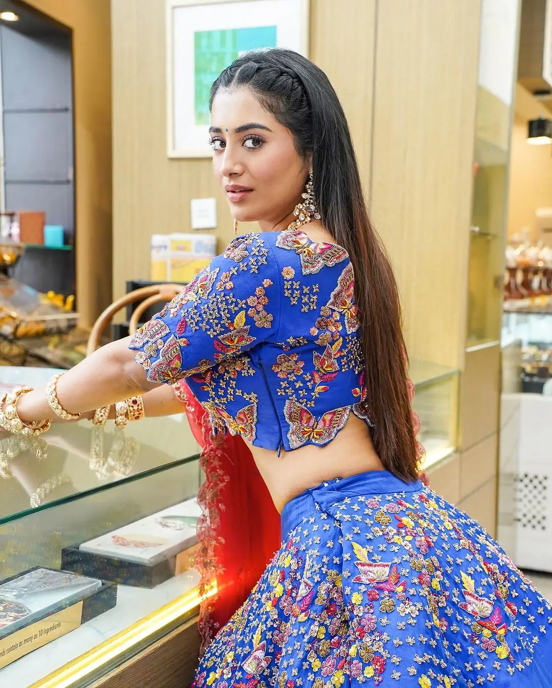 Tollywood Actress Rashi Singh Images in Blue Lehenga Choli